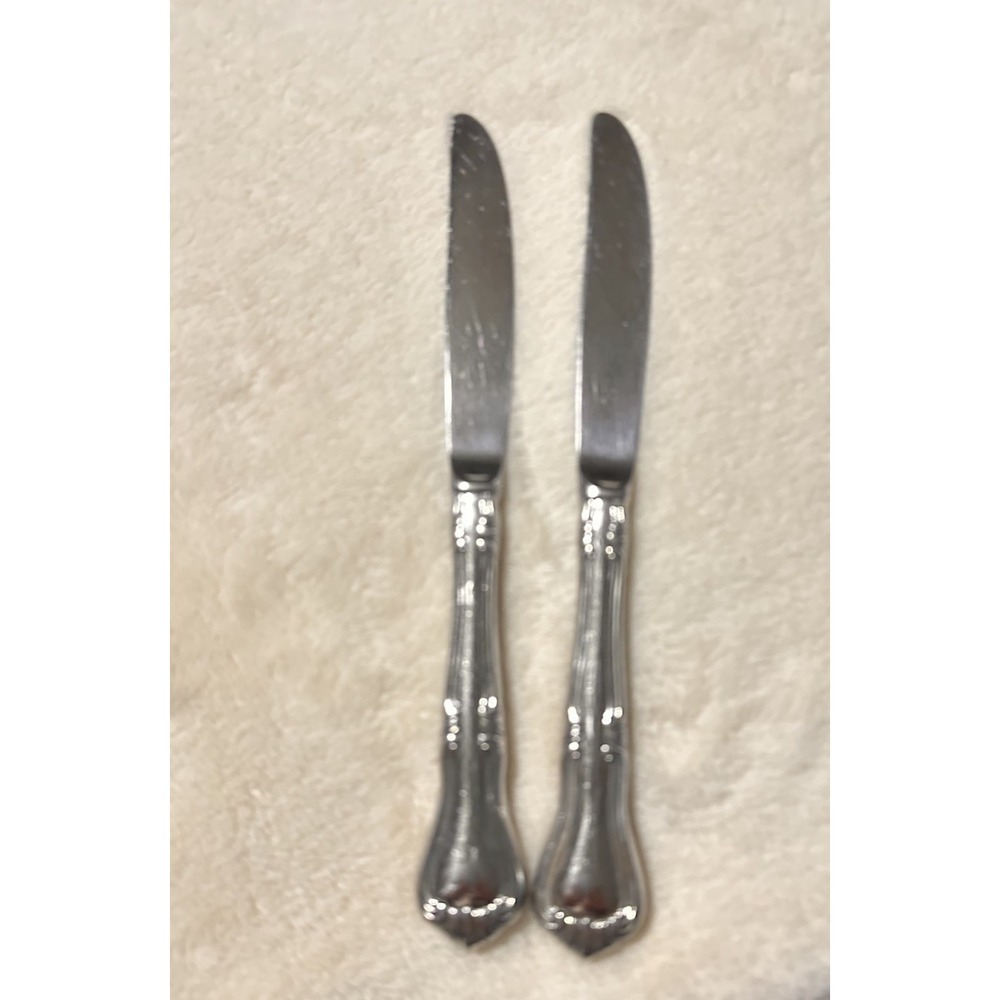 2-Gorham VALCOURT Dinner Knives Stainless Glossy